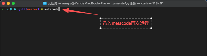 MetaCode 再次运行,使用新密钥正常调用